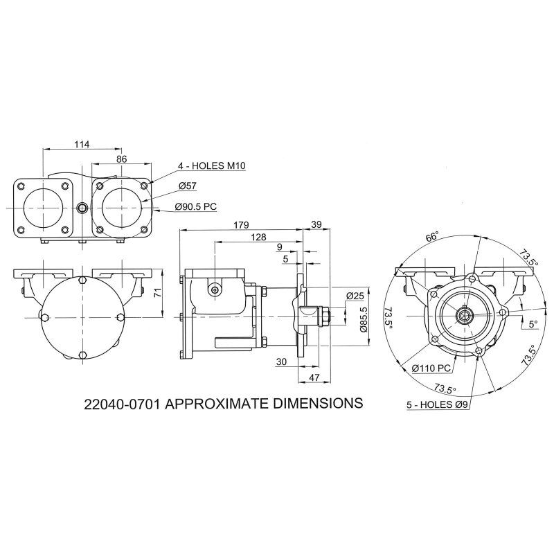 Jabsco kjølevannspumpe 22040-0701S